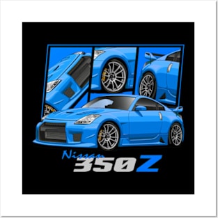 Nissan 350z Blue Jdm Car Posters and Art